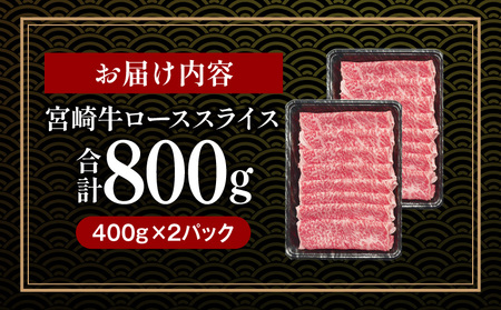 宮崎牛ローススライス 400g×2(計800g)　肉 牛 牛肉