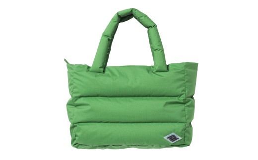 ＜UNISEX＞ 北海道ダウン ： RETAR NUY ／ レタールヌイ ［RURA ／ ルラ］ DOWN TOTE BAG ［LIME GREEN］【2025年11月下旬より発送開始】 ダウントートバッグ トートバッグ ダウン バッグ バック 男女兼用 ユニセックス 北海道 小樽市