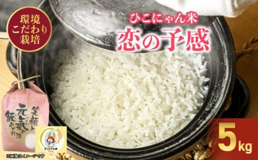 令和7年産 環境こだわり栽培 恋の予感 5kg ひこにゃん米 精米 米 お米 こめ ご飯 ごはん 白米 おにぎり お弁当 家庭用 こいのよかん 鹿谷ファーム 滋賀 彦根