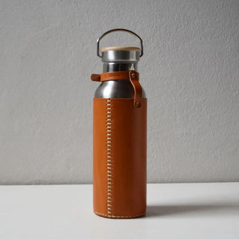 Teha’amana Bottle+Bottle Cover ステンレスボトル+革のボトルカバーセット ブラウン ｜ テハマナ 革 皮 雑貨 おしゃれ ボトルカバー レザー 本革 ドリンク こだわりの