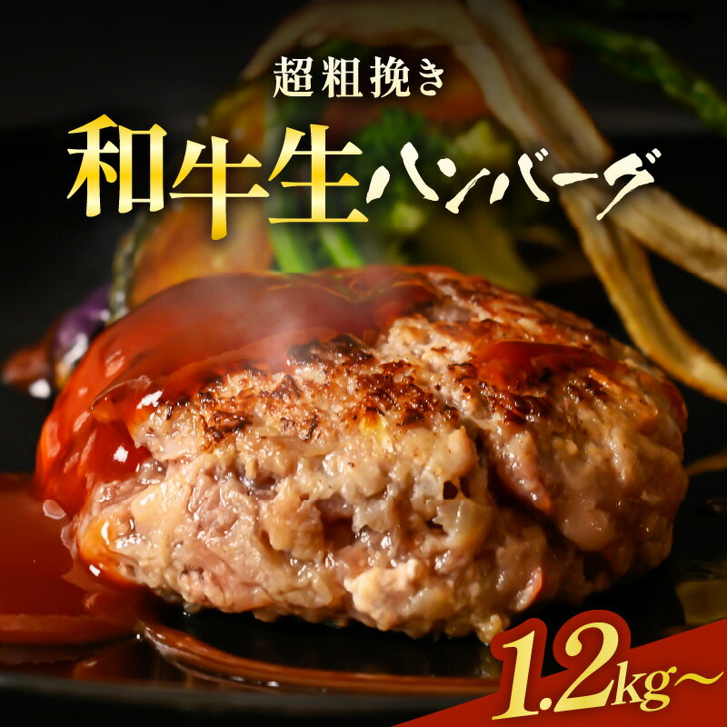 【ふるさと納税】黒毛和牛！生 ハンバーグ 10個〜 (1個：120g) ソース付き【選べる内容量：10個 / 14個】 牛肉の食感が凄い！食べ応えたっぷり 超粗挽きのハンバーグ【牛肉 豚肉 和牛 黒毛和牛 国産 お家ごはん 夜ご飯 おかず 人気 ジューシー】