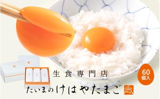 
                  たいまのけはやたまご 60個入り ／たまご 生卵 奈良県 葛城市 コク 黄身 ビタミン 卵かけご飯 TKG すき焼き お菓子作り 朝食 ギフト 贈答用 天然水 こだわり【tegg003】
                