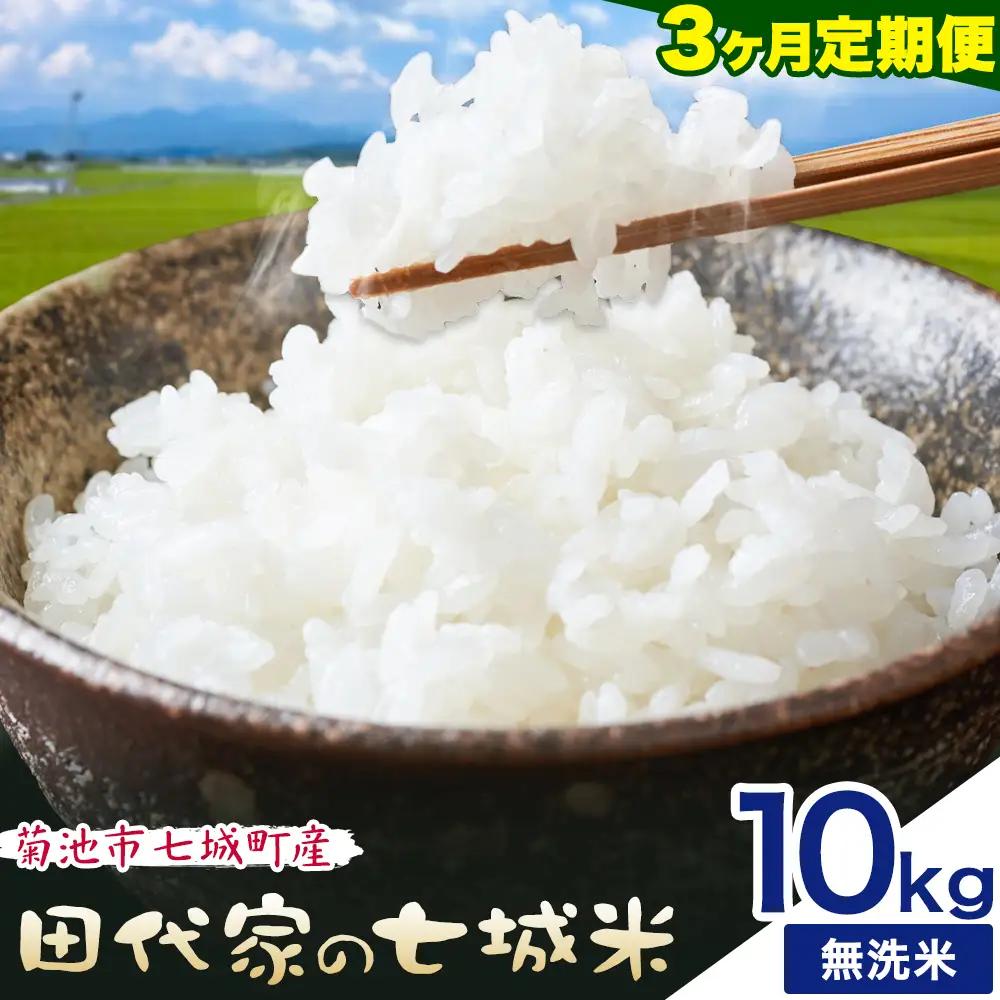 【3ヶ月定期便】令和7年産 菊池市七城町産 田代家の七城米 七城ヒノヒカリ 無洗米 10kg 田代こめや《お申し込み月の翌月から出荷開始》熊本県 菊池市 米 お米 精米 ひのひかり 菊池市産 熊本県産 九州産 送料無料