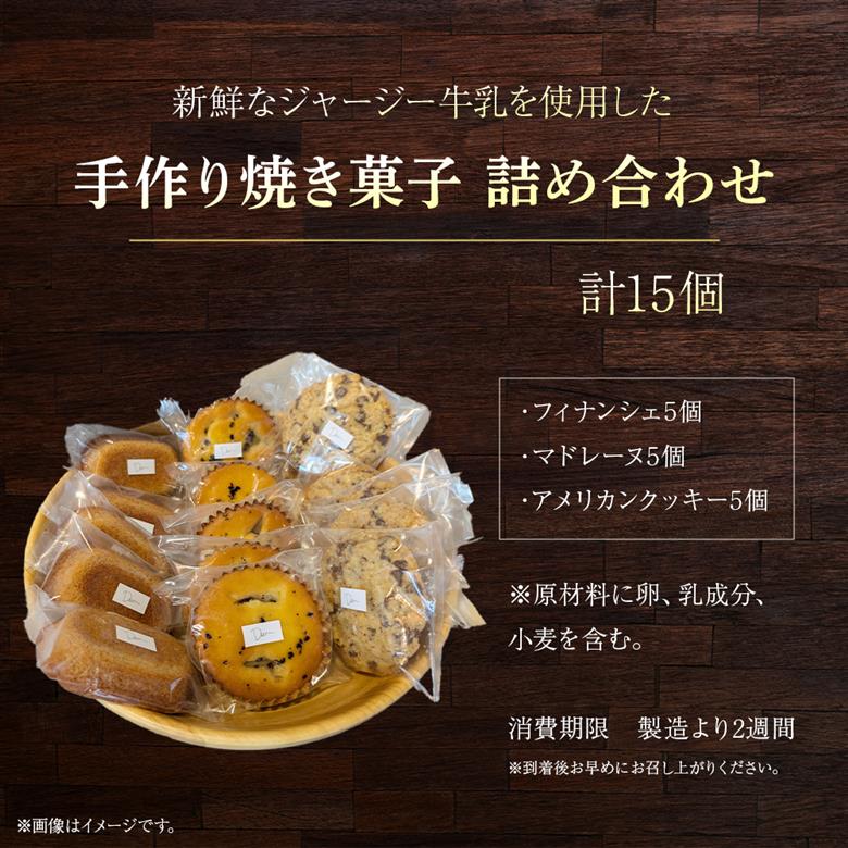 素材にこだわる 手作り焼き菓子 詰め合わせ 計15個 （ スイーツ 焼き菓子 フィナンシェ マドレーヌ クッキー チョコクッキー 詰め合わせ ）