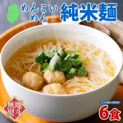 ふるさと納税 盛岡市 【熨斗付き】めんこいめん 純米麺 6食 米粉 農事組合法人となん 岩手県 盛岡市
