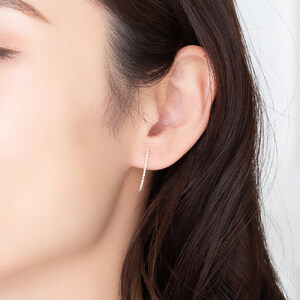 K18 straight line/スターライトライン ダイヤモンド ピアス 0620314591