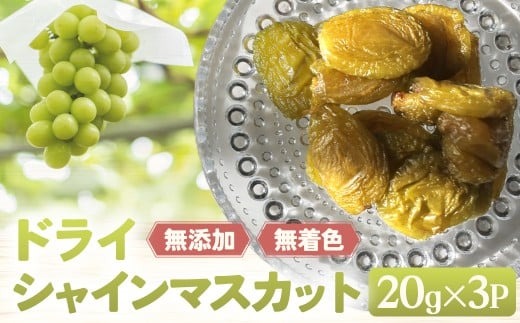 SDGs　ドライフルーツ　シャインマスカット（20g×3袋）　AD-288