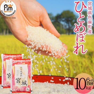 ふるさと納税 色麻町 【毎月定期便】宮城県産 ひとめぼれ 精米 10kg(5kg×2)全6回