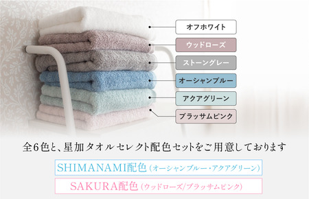（今治タオルブランド認定品）無撚糸 さざなみ フェイスタオル 6枚セット（オフホワイト・オーシャンブルー・アクアグリーン・ストーングレー・ウッドローズ・ブラッサムピンク）【I003240FT6】