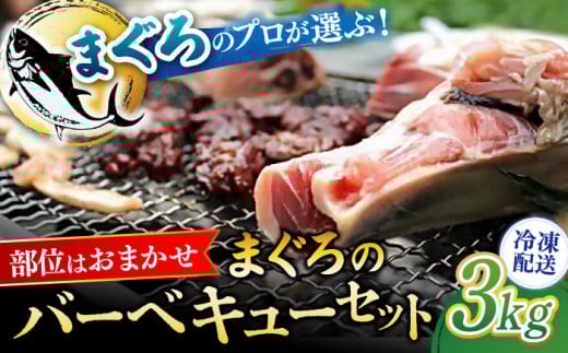 まぐろ おまかせバーベキューセット 冷凍約3kg 鮪 マグロ BBQ 魚 横須賀【横須賀商工会議所 おもてなしギフト事務局（本まぐろ直売所）】 [AKAK004]
