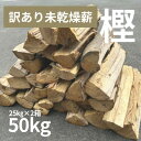 【ふるさと納税】訳あり品　鹿児島県枕崎市産カシ未乾燥薪 25キロ×2箱　B2-2_薪 広葉樹 キャンプ アウトドア 訳あり【1521257】