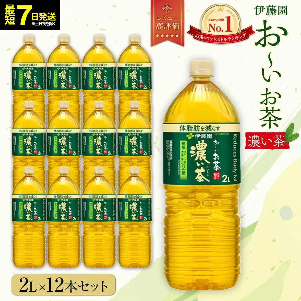 【ふるなびWEEK対象】【最短７日以内発送】お～いお茶 濃い茶 2L×12本セット［おーいお茶 ペットボトル 2リットル ケース 箱 伊藤園 静岡］
