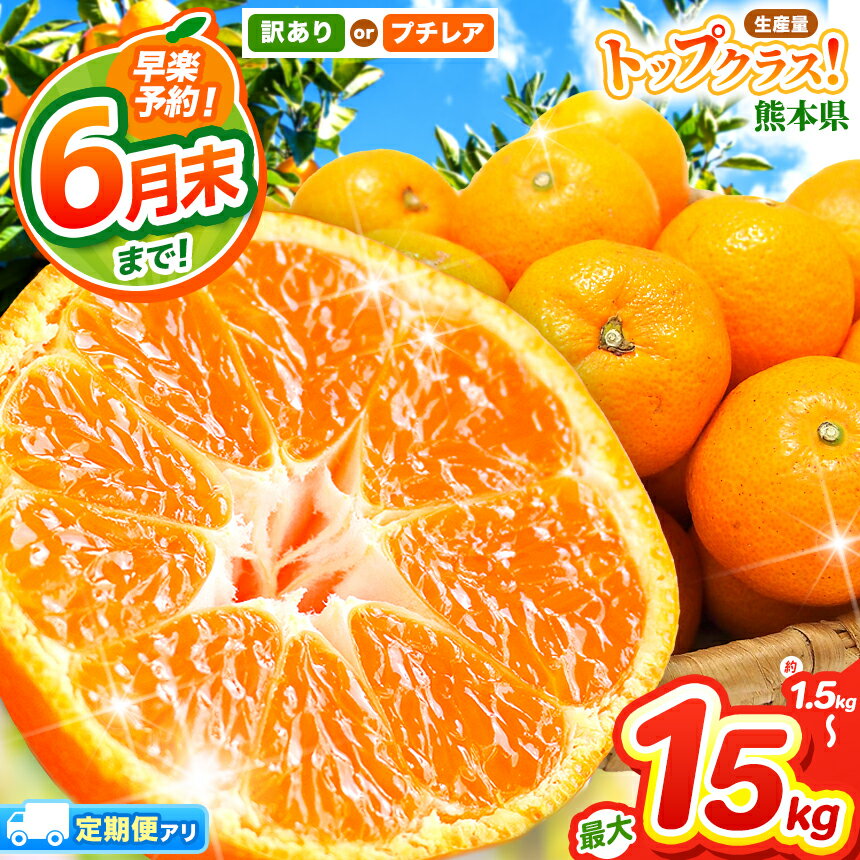 【ふるさと納税】 楽天限定 訳あり みかん 早楽予約 温州 みかん | 選べる 1.5kg 5kg 10kg プチレアみかん 選べる6.5kg 13kg 定期便 【 定期便 2025年10月頃発送予定 】フルーツ 秋 旬 柑橘 お得 小玉 S 2S 3S 早生 ミカン プチ レア 訳あり 規格外 熊本県産 小分け 大容量