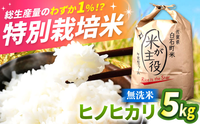 【先行予約】【令和7年産】こだわりの特別栽培！無洗米　ヒノヒカリ 5kg 【有限会社定松ファーム】米 お米 [IBV006]