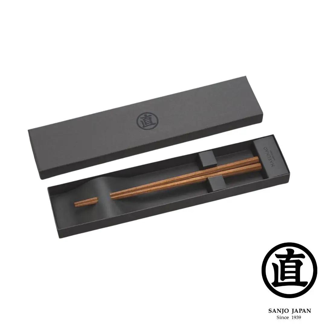 上八角箸 紫檀 235mm  高級 贈答用 無塗 燕三条製  [マルナオ]