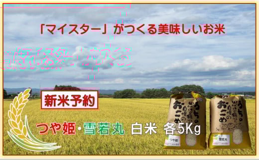 マイスターがつくる　つや姫・雪若丸食べ比べセット（飯豊町産）【新米予約】