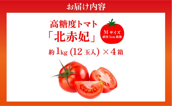 【2027年 発送】先行予約 北海道 伊達市 高糖度 トマト 北赤妃 きせき 約1kg  4箱 Mサイズ 計4kg｜とまと 新鮮 ジューシー 産地直送【55250902】