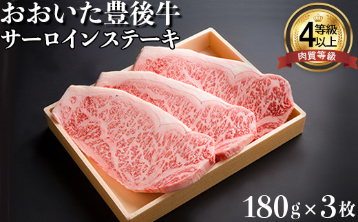 
おおいた豊後牛サーロインステーキ180g×3枚 牛肉 お肉 お楽しみ 人気 国産 黒毛和牛 霜降り ギフト 贈答 ＜122-009_5＞
