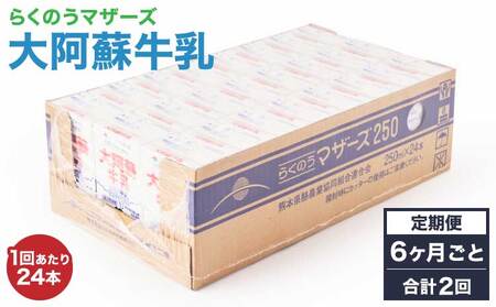 【定期便 6ヶ月毎：2回】大阿蘇牛乳 250ml 1回あたり24本入り