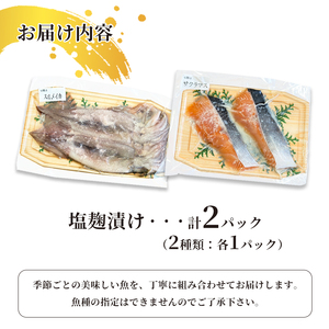 塩麹漬けセット 2パック（2～5切入り×2） 漬け魚
