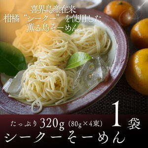 【喜界島在来柑橘を使用した】シークーそーめん 計320g【日時指定不可】