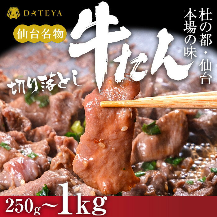 【ふるさと納税】【容量選択可】【本場仙台専門店の味】牛タン 切り落とし 250g～1kg | 仙台名物 牛たん 塩味 薄切り 牛肉 牛たん 熟成 牛タン 焼肉 バーベキュー BBQ 小分け お取り寄せ 冷凍 宮城