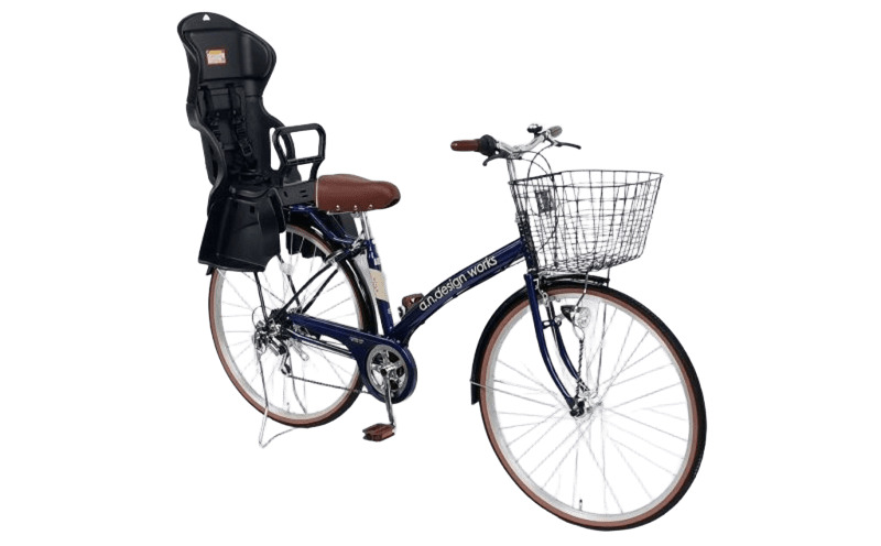 a.n.designworks/ STYLE KIX CITY276 チャイルドシート付 ネイビー【27型 自転車 完成品 組み立て不要 アウトドア サイクリング じてんしゃ 通勤 通学 新生活】 099X366