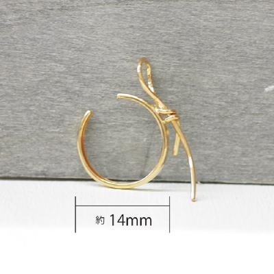 ふるさと納税 甲府市 k18YG 地金 手作り リボンデザインイヤーカフ ジュエリー 03193 |  | 02