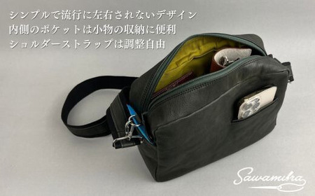 【オレンジ】 箱型ショルダー ヌメゴート 山羊革 ショルダーバッグ バッグ 鞄 ショルダーバッグ プレゼント ギフト ショルダーバッグ
