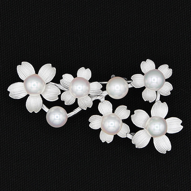 アコヤ真珠 パール ブローチ 7mm 7個付　SV925 (25398) ブローチ アコヤ真珠 パール SV925 シルバー ジュエリー アクセサリー 山梨県 甲斐市 BR-96