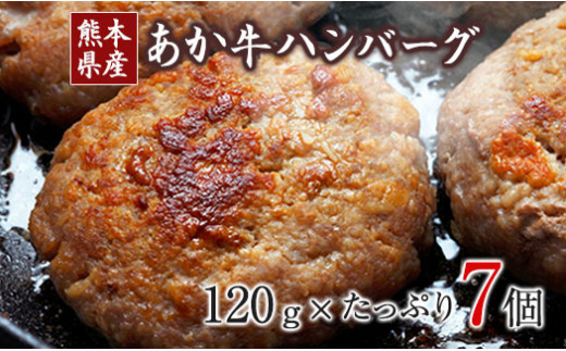 あか牛ハンバーグ 熊本産あか牛を使用した贅沢ハンバーグたっぷり7個入り 熊本あか牛 赤牛 《1月中旬-4月末頃より出荷予定》---oz_fschamburg_bc14_21_14000_840g---