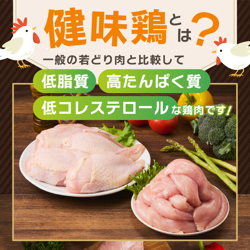 ＼＼6ヶ月定期便／／山梨県産＜健味鶏＞むね肉、ささみ セット（計2kg×6ヶ月）
