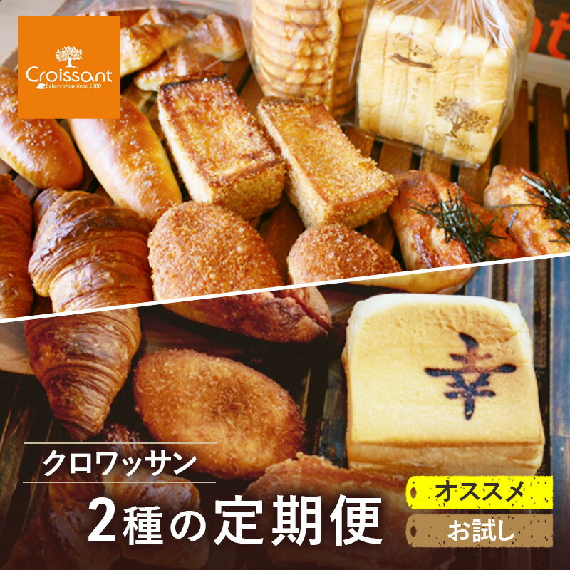 【ふるさと納税】《カレーパングランプリ2025グランドチャンピオン受賞カレーパン入！》クロワッサン2種の定期便（オススメ、お試し）パン　食パン フランスパン　朝食　ランチ　セット