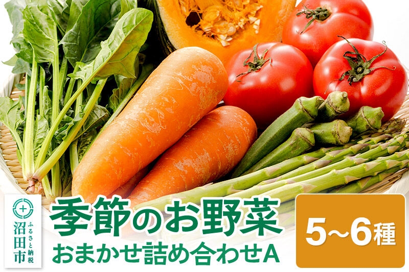 
                  季節のお野菜 おまかせセット A（5～6種類）詰め合わせ [【野菜セット】お任せ おまかせ 野菜 やさい ヤサイ 詰め合わせ セット]
                