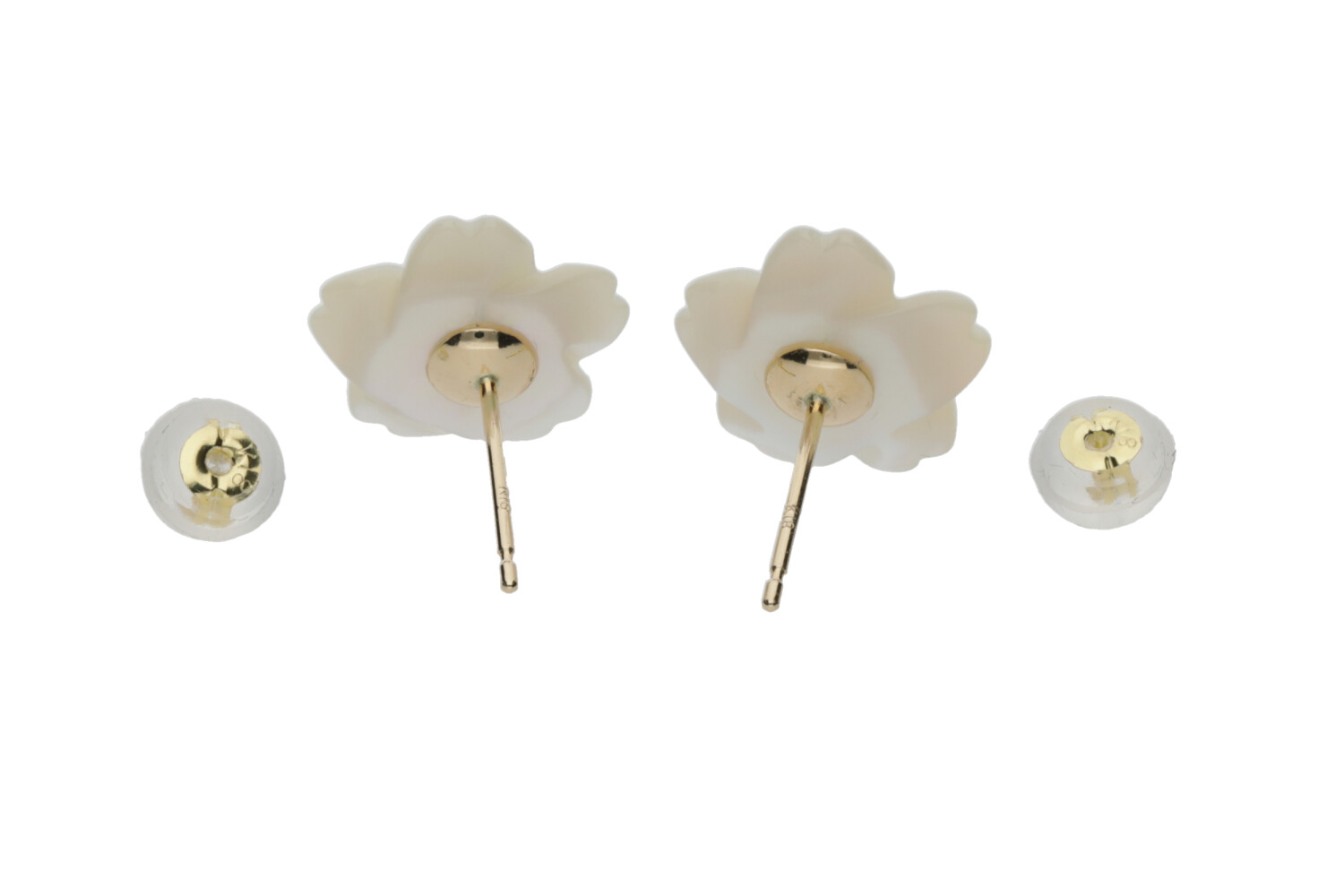 K18　白蝶貝　桜シェルピアス　K18EP0514W