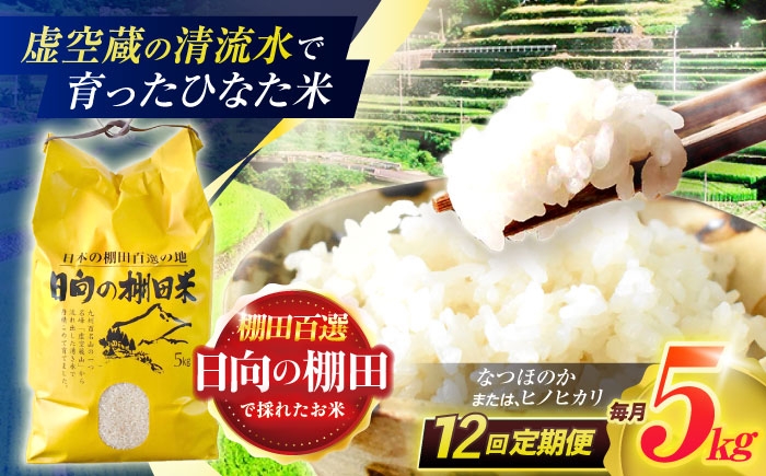 
                  【12回定期便】虚空蔵の清流水で育った棚田米『ひなた米』 5kg 【木場中山間管理組合】[OCM048]
                