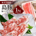 【ふるさと納税】奄美大島の島豚 豚バラスライス 1kg 豚肉 豚バラ スライス 三枚肉 500g × 2パック 奄美大島産 国産 島豚 黒豚 バラ しゃぶしゃぶ 焼肉 炒め物 生姜焼き お取り寄せ お取り寄せグルメ 肉 鹿児島 食品 冷凍 送料無料