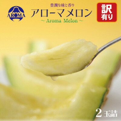 【ふるさと納税】【訳あり】アローマメロン 2玉入【通年出荷】【配送不可地域：離島・北海道・沖縄県】【1170118】