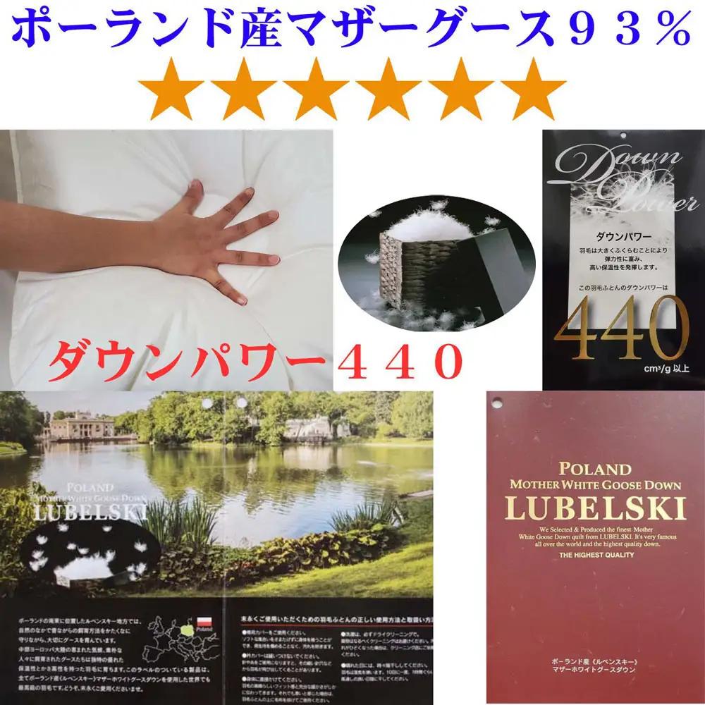 訳あり 羽毛布団【ポーランド産マザーグース９３％】【ダウンパワー４４０】羽毛掛け布団 CK433