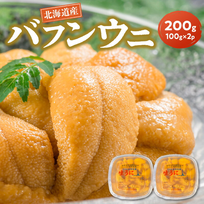 【ふるさと納税】【2027年夏発送】 塩水ウニ 【 バフンウニ 】 100g × 2パック 計 200g 北海道余市町産 冷蔵 生うに うに 海産物 魚介類 北海道産 余市産 甘味 強い 後味 爽やか お取り寄せ 送料無料