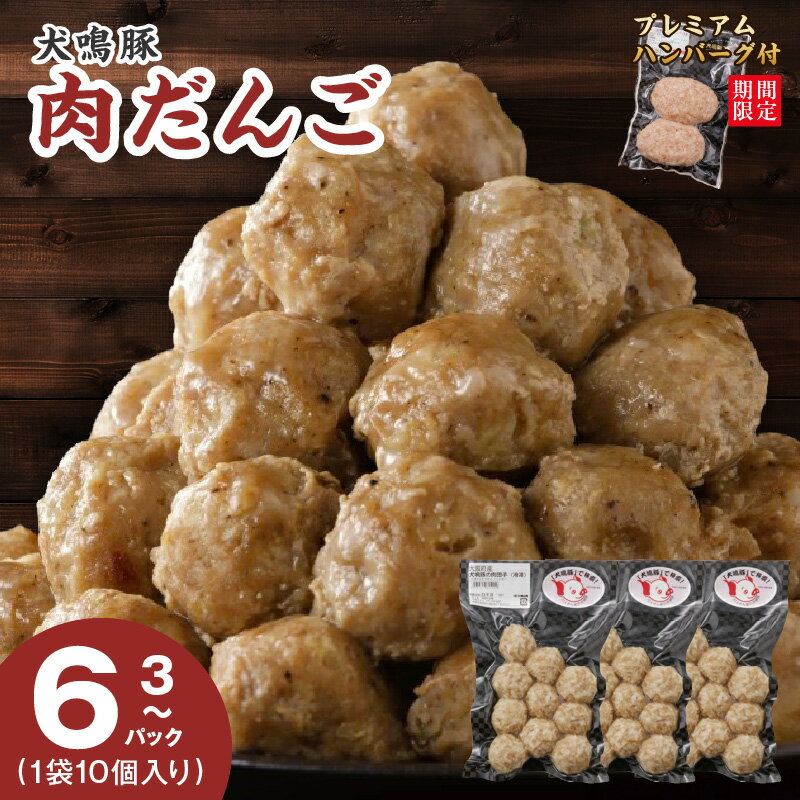 【ふるさと納税】圧倒的企業努力 期間限定 犬鳴豚の手作り肉団子 30個 / 60個 手作りプレミアムハンバーグ（2個入り） 国産 豚肉 泉佐野ブランド豚 犬鳴ポーク 大阪府 泉佐野市 送料無料