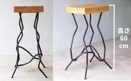 ヒノキのスツール（Novo）60? （Feuerwork）E-mp-A20A