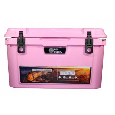 ふるさと納税 恵那市 「ピンク」ROS FIELD クーラーボックス ハード 42.6L/45QT  キャンプや災害時に