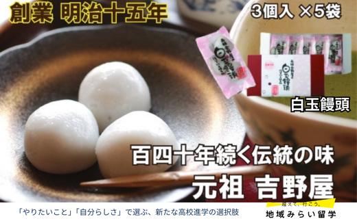 
【元祖吉野屋】白玉饅頭3個入×5袋
