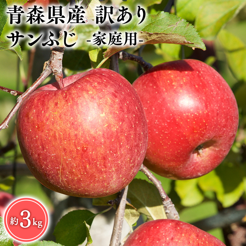 ≪選べる配送月≫３～４月発送　訳あり　家庭用　甚八りんごサンふじ３kg　【マルジンサンアップル　3月　青森県産　平川市　りんご　サンふじ　3kg　訳あり　家庭用】
