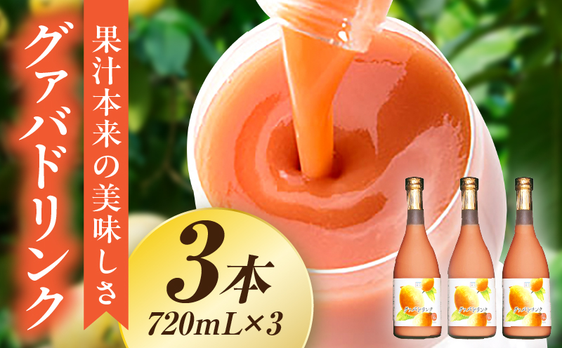 まるで果実を食べているような！グァバドリンク3本セット(各720ml)_K021-013