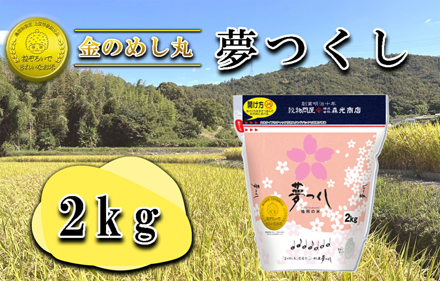 【ふるさと納税】令和7年米　金のめし丸夢つくし 2Kg（1袋）_CE-099