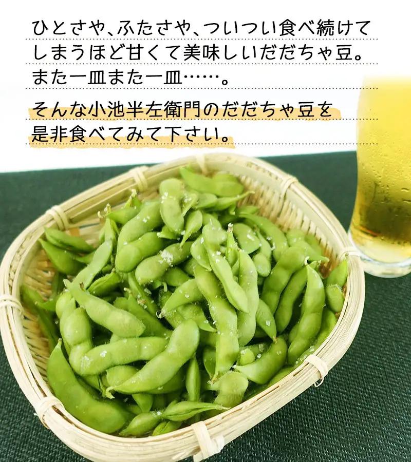 【令和8年産先行予約】朝採りだだちゃ豆 【晩生】1.5kg (500g×3袋) 枝豆　小池半左衛門