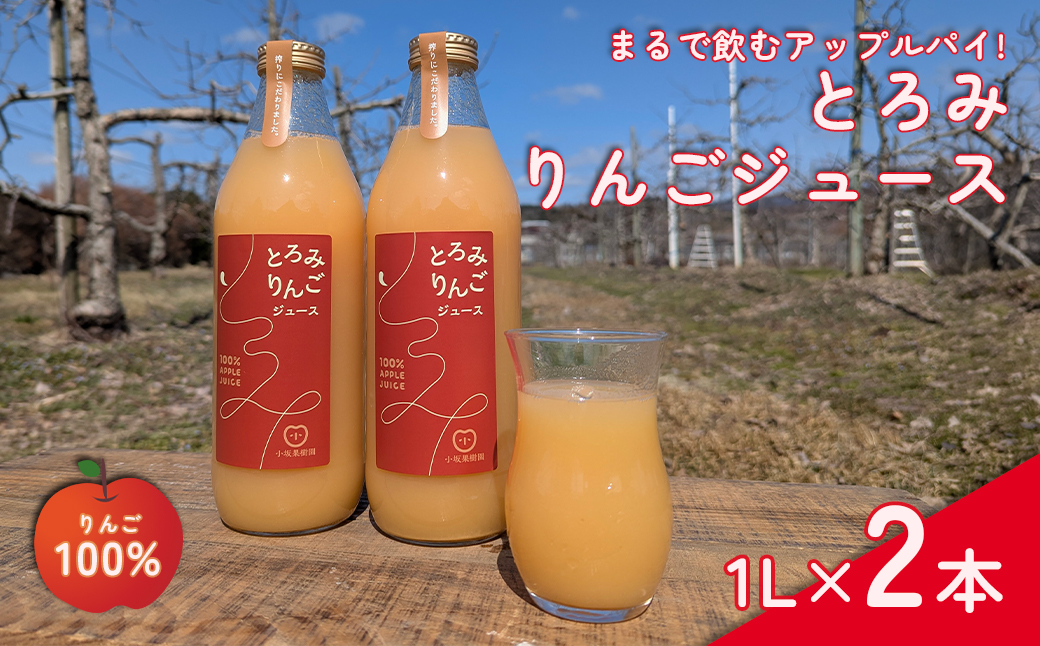 とろみりんごジュース 1L×2本 【2444】