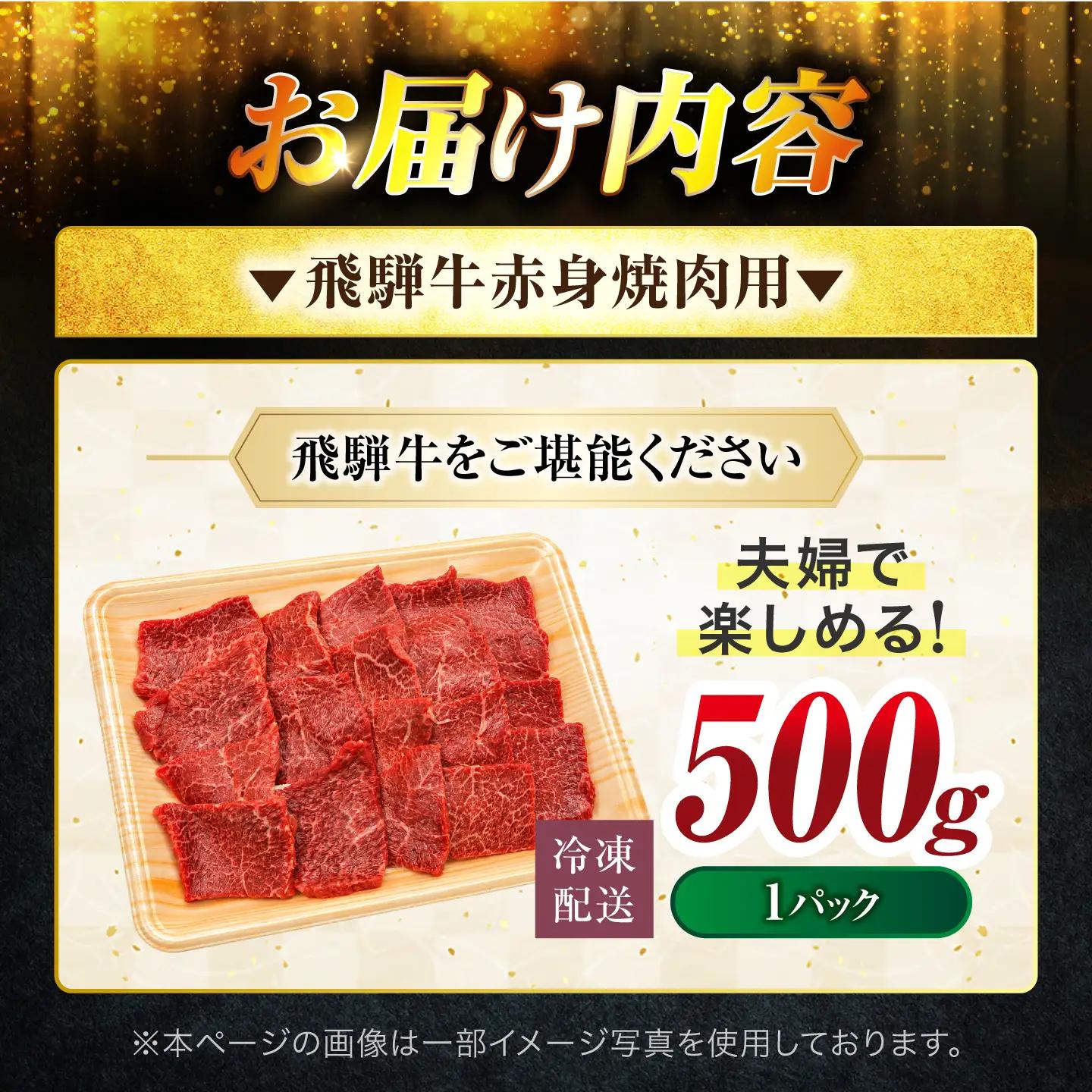 飛騨牛 赤身 焼肉用 500g【有限会社マルゴー】 A5 赤身肉 焼肉 冷凍 岐阜県産[MBE081]